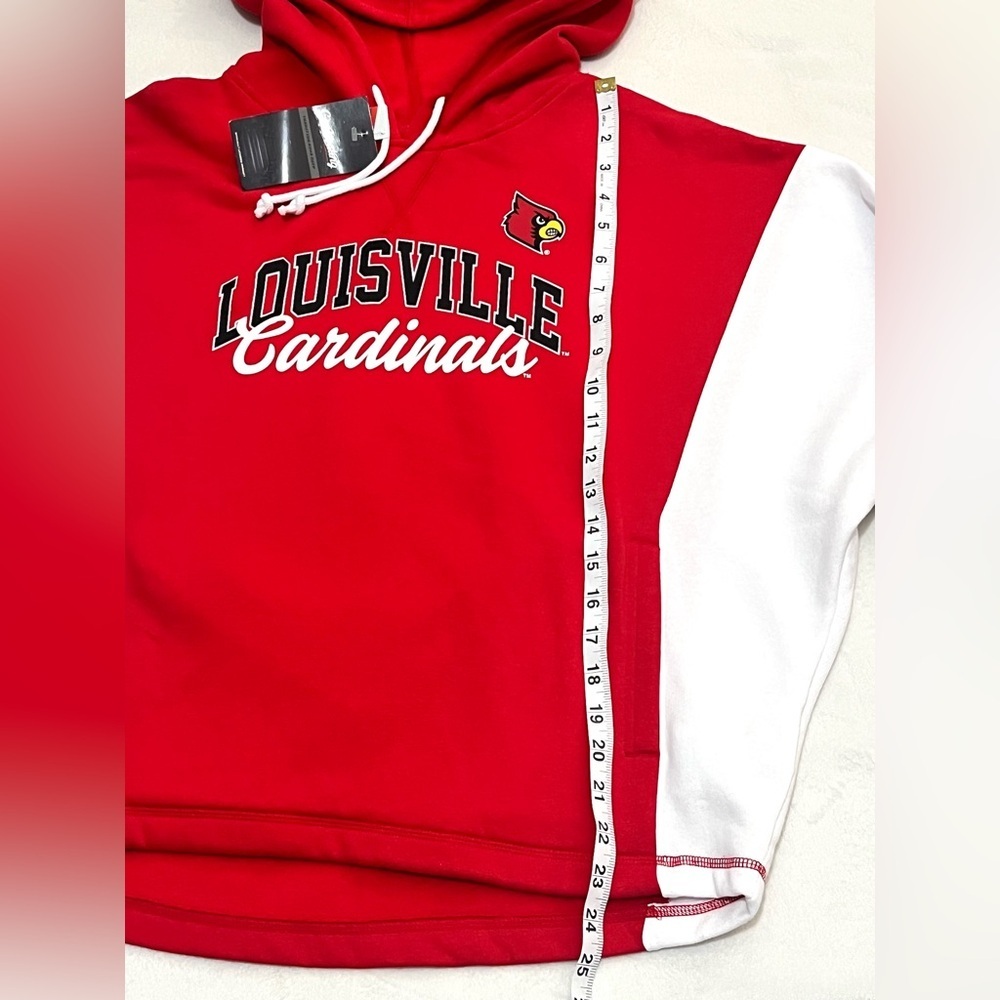 Louisville Cardinals Women’s Captivating Red White Gray Hoodie Sweatshirt - Picture 9 of 16